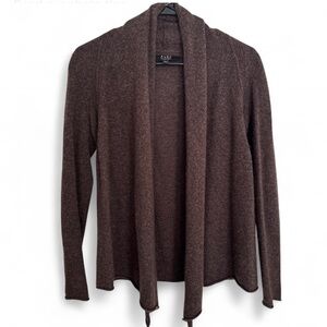 Alex Marie Open Front Cardigan 100% Cashmere Lily  Size Small In Brown